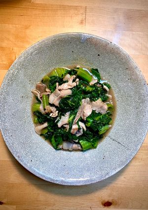 パパっと簡単！高菜と豚こまの塩だれ炒め煮-レシピのメイン写真