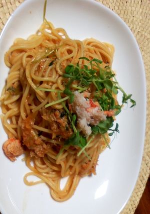 蟹と豆苗のパスタ-レシピのメイン写真