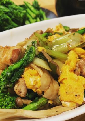 菜の花とチキンのたまご炒め-レシピのメイン写真