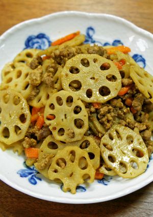 レンコンとひき肉のカレー炒め-レシピのメイン写真