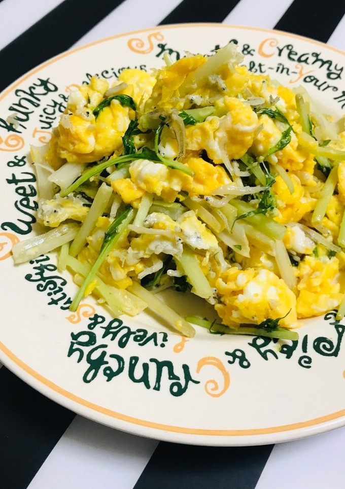 水菜と冷凍ちりめん入り 卵炒め-レシピのメイン写真