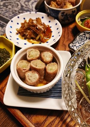 ウルイ豚巻き-レシピのメイン写真