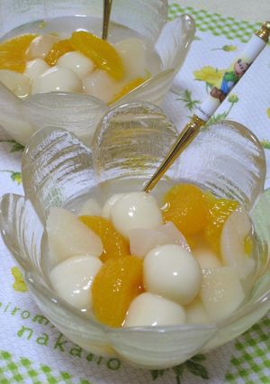 お豆腐白玉ｄｅフルーツポンチ♪-レシピのメイン写真