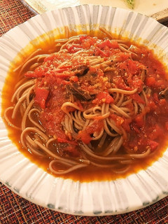 フルーツトマトとポルチーニの出汁蕎麦。-レシピのメイン写真