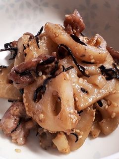 れんこんと豚肉の甘辛炒め-レシピのメイン写真