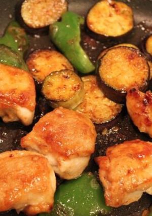 鶏肉と茄子とピーマンの味噌炒め-レシピのメイン写真