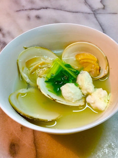 No2374蛤の浮かしメレンゲお吸い物-レシピのメイン写真