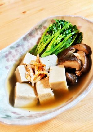 桜えびの旨味が染みた高野豆腐と菜の花煮♪-レシピのメイン写真