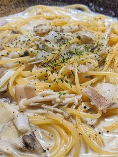 きのことベーコンの豆乳クリームパスタ-レシピのメイン写真