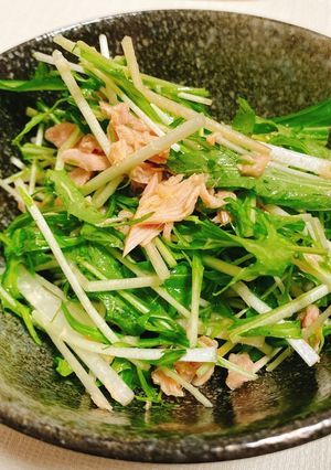 材料は2つだけ！水菜とツナの簡単サラダ-レシピのメイン写真