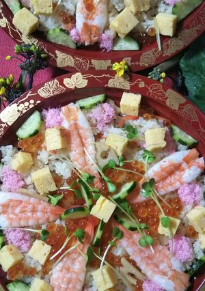 切ってのせるだけ【ひなちらし寿司】-レシピのメイン写真