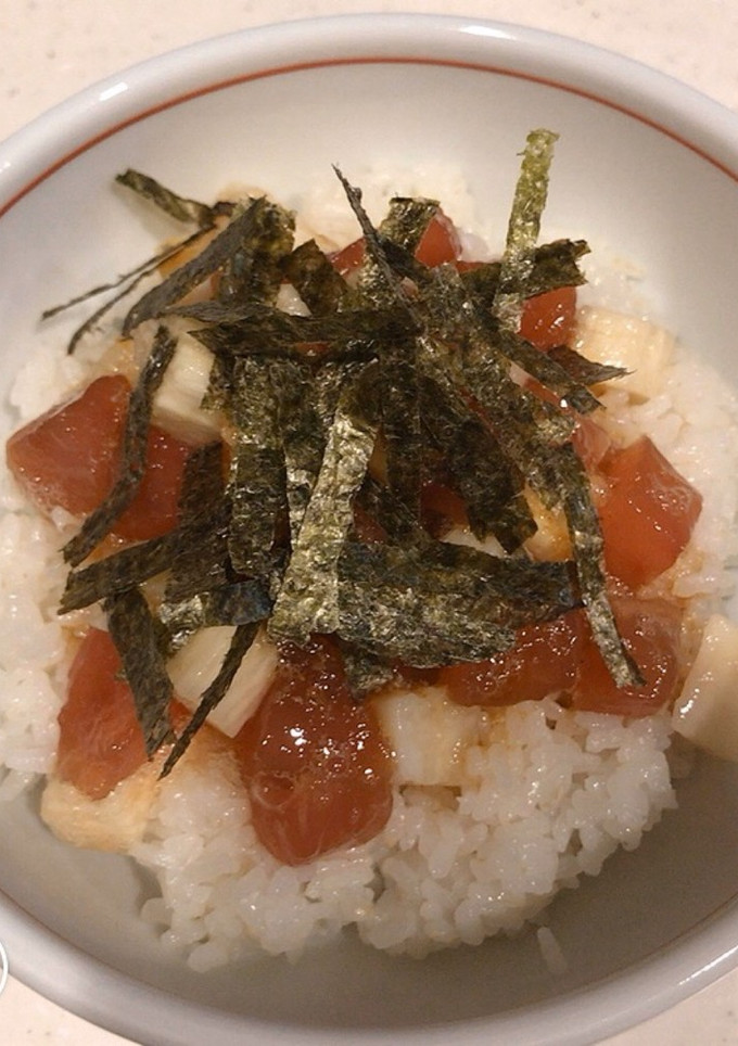 ごま卵醤油が旨い、マグロと山芋の角あえ丼-レシピのメイン写真