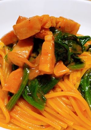 ほうれん草ベーコンのトマトクリームパスタ-レシピのメイン写真
