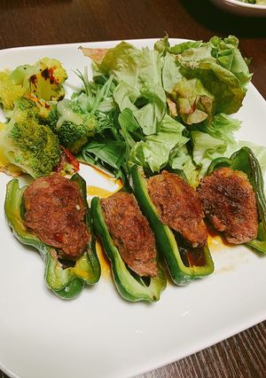 ピーマンの肉詰め 照り焼きバージョン-レシピのメイン写真