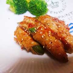 รูปของ スナップえんどうの豚肉巻き！