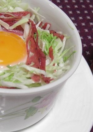 レンジで１分♪簡単キャベツのココット！！-レシピのメイン写真
