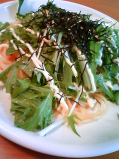 ツナと水菜のサラダ風パスタ♡-レシピのメイン写真