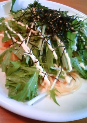 ツナと水菜のサラダ風パスタ♡-レシピのメイン写真