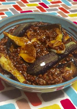 超簡単☆激うま♫たっぷり大蒜の麻婆なす丼-レシピのメイン写真
