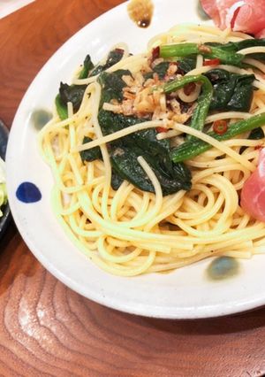 ほうれん草と生ハムのペペロンチーノ-レシピのメイン写真