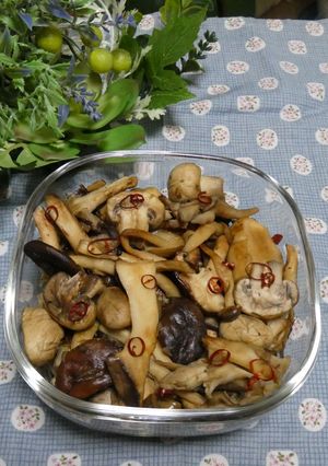 ５種のきのこで腸活♪　焼きキノコの鶏だしマリネ❀-レシピのメイン写真