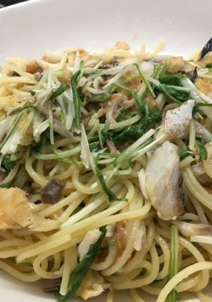 梅塩サバ水菜パスタ-レシピのメイン写真