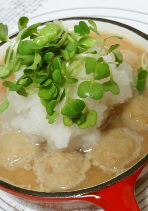 伊藤ハム冷凍鶏だんご 味噌煮おろし盛り-レシピのメイン写真