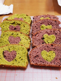紫いもパウダーと抹茶のパウンドケーキ-レシピのメイン写真