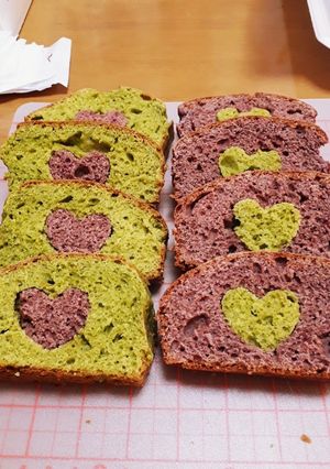 紫いもパウダーと抹茶のパウンドケーキ-レシピのメイン写真