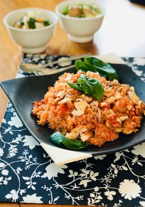 お祝いに☆鯛とトマトの炊き込みご飯-レシピのメイン写真