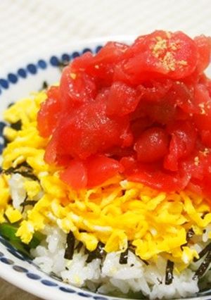 マグロ海鮮ちらし寿司♪生姜入り酢飯で♪-レシピのメイン写真
