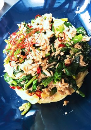 簡単激うまぁなツナとほうれん草のパスタ-レシピのメイン写真