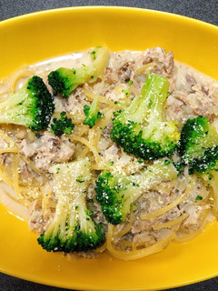 鯖缶⑩冷凍野菜で簡単豆乳パスタ-レシピのメイン写真
