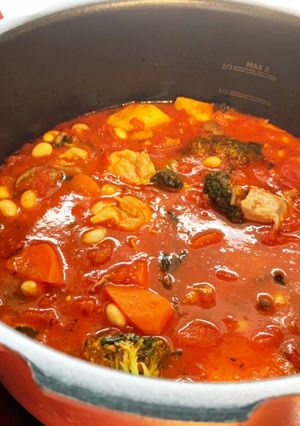 鶏肉入りシンプルなミネストローネ✩.*˚-レシピのメイン写真