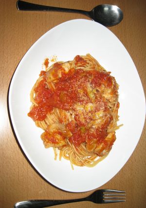 ✿チキンとアスパラのトマトスパ✿-レシピのメイン写真