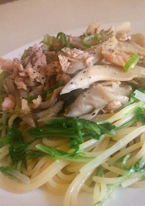 水菜と舞茸のツナぽんパスタ-レシピのメイン写真
