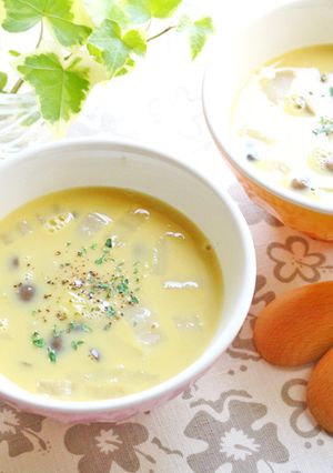 白菜としめじの食べるコーンスープ-レシピのメイン写真