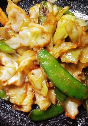 キャベツスナップ豆味噌マヨ炒め(簡単)-レシピのメイン写真