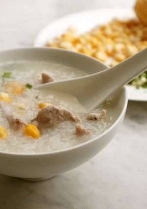 【中華広東料理】豚肉トウモロコシのお粥-レシピのメイン写真