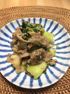豚肉と青梗菜ウェイパー炒め胡麻がらめ-レシピのメイン写真