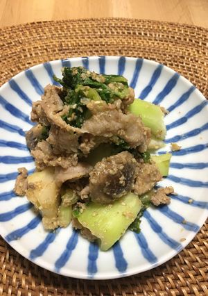 豚肉と青梗菜ウェイパー炒め胡麻がらめ-レシピのメイン写真