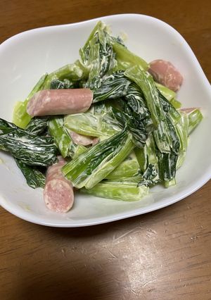 小松菜とポークウインナーのマヨソテー-レシピのメイン写真