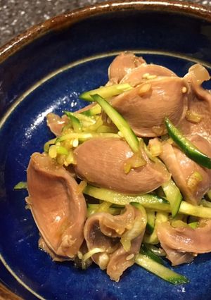 基本調味料で出来る砂肝ときゅうりの和え物-レシピのメイン写真