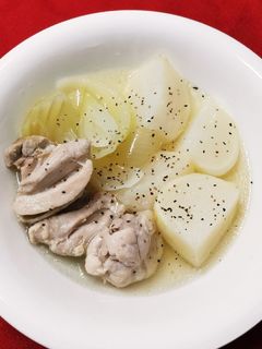 かぶと鶏もも肉の食べるスープ☆塩味-レシピのメイン写真