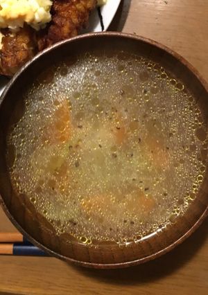 鶏団子の茹で汁で！絶品鶏団子スープ-レシピのメイン写真