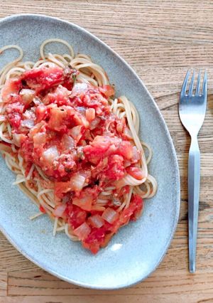 イワシの生姜煮リメイク！トマトパスタ-レシピのメイン写真