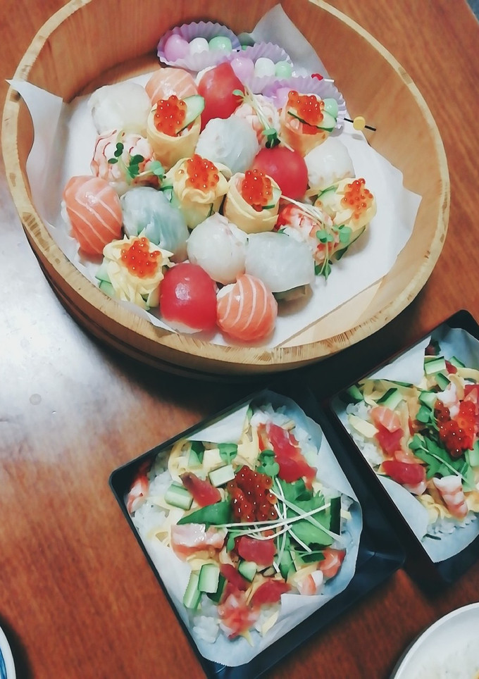 海鮮手まり寿司 ひな祭り お誕生日に-レシピのメイン写真