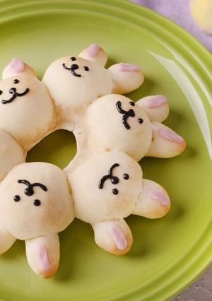 ホットケーキミックスでうさぎちぎりパン-レシピのメイン写真