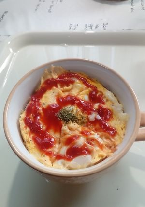 洋風オムライス。100均のマグカップで。-レシピのメイン写真