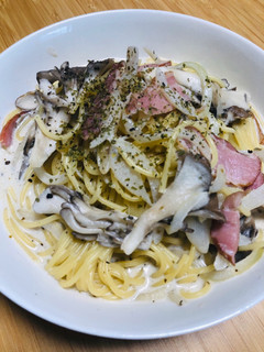 ベーコンと舞茸のスープスパ-レシピのメイン写真
